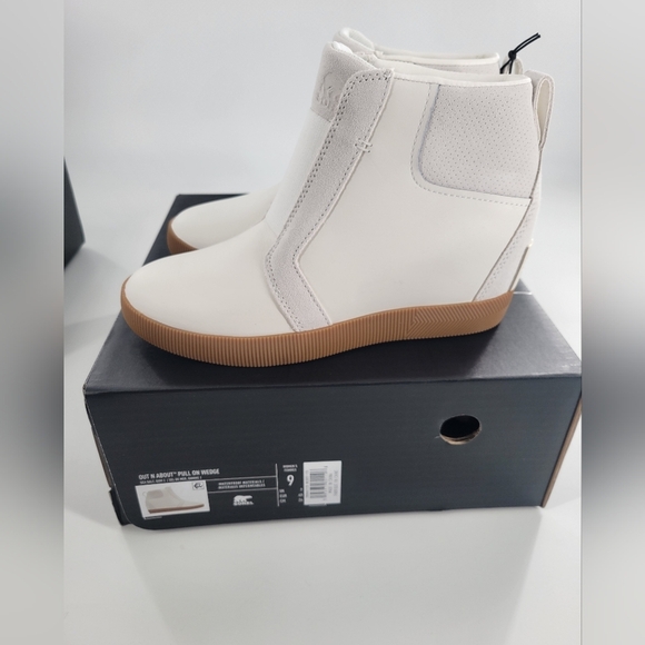 Sorel OUT N ABOUT PULL ON WOMEN'S WEDGE Sz 9 Sea Salt New - Picture 2 of 7